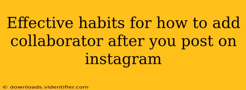 Effective habits for how to add collaborator after you post on instagram